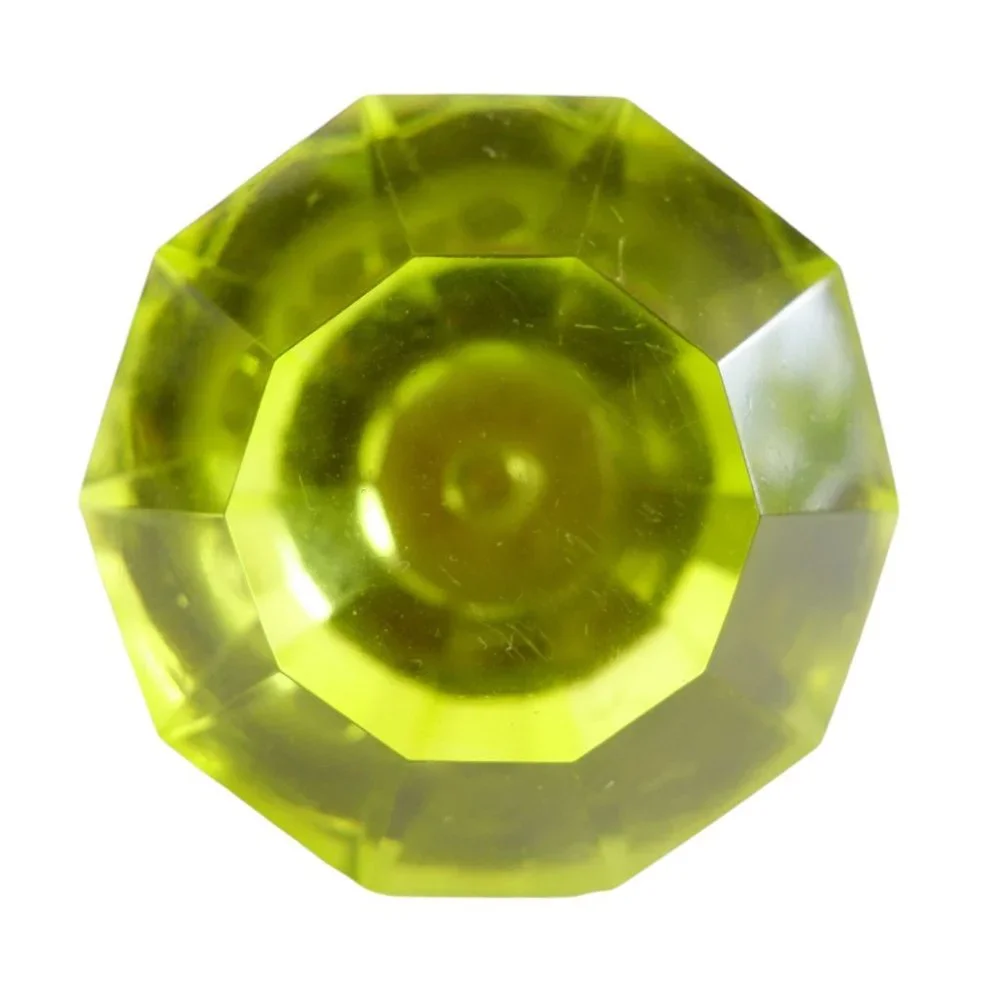 Large‎ Chartreuse Yellow Faceted Glass Wine Bottle Stopper 5 1/2 Inches